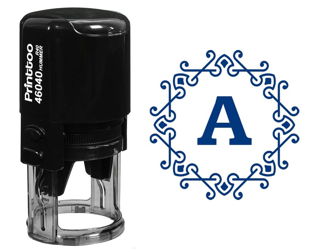 Printtoo Octagon Celtic Swirl Frame A Alphabet Monogram R-40 Self Inking Rubber Stamp Office
