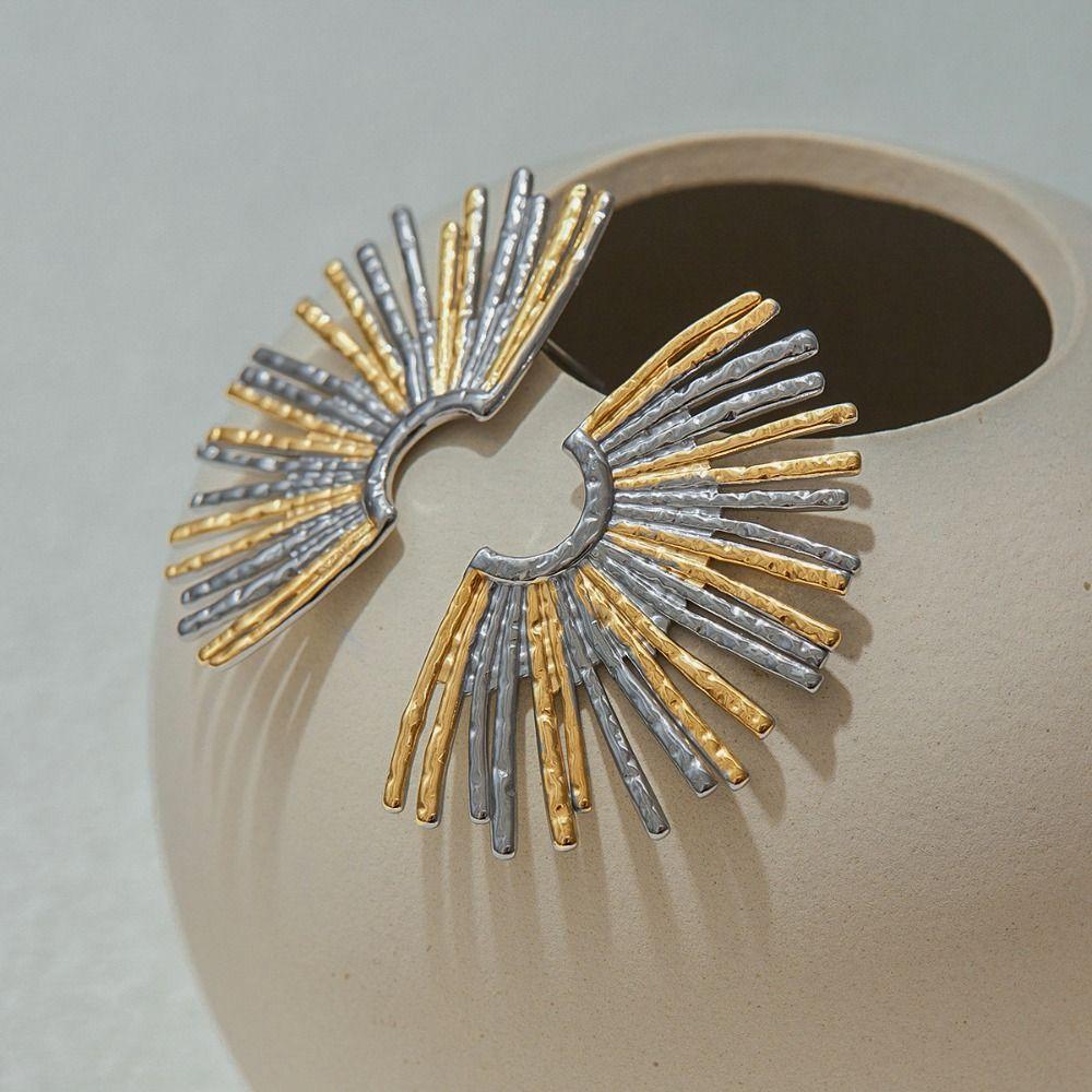 Fashion Geometric Drop Earrings Stainless Steel Bow Earrings Trendy Gold Plating Earrings Jewelry