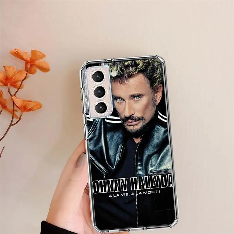 Johnny Hallyday Music Black Phone Case For Samsung S24 FE Galaxy S22 Ultra S25 Edge S21 S23 FE S20 Plus Cover Shell Coque Clear