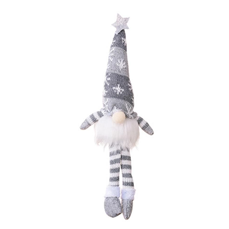 Christmas Faceless Doll Gnome Ornaments Led Light Plush Knitting Crafts Tree Pendant Christmas Decorations For Home Kids Gift