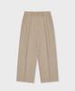 GLW Wide Double-Pleat Cotton Pants Beige