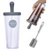 Kasanidika Tumbler with Straw, 520ml Water Bottle, Large Capacity, Dual-Layer Construction, Transparent Lid, Includes Cleaning Brush, Lightweight and