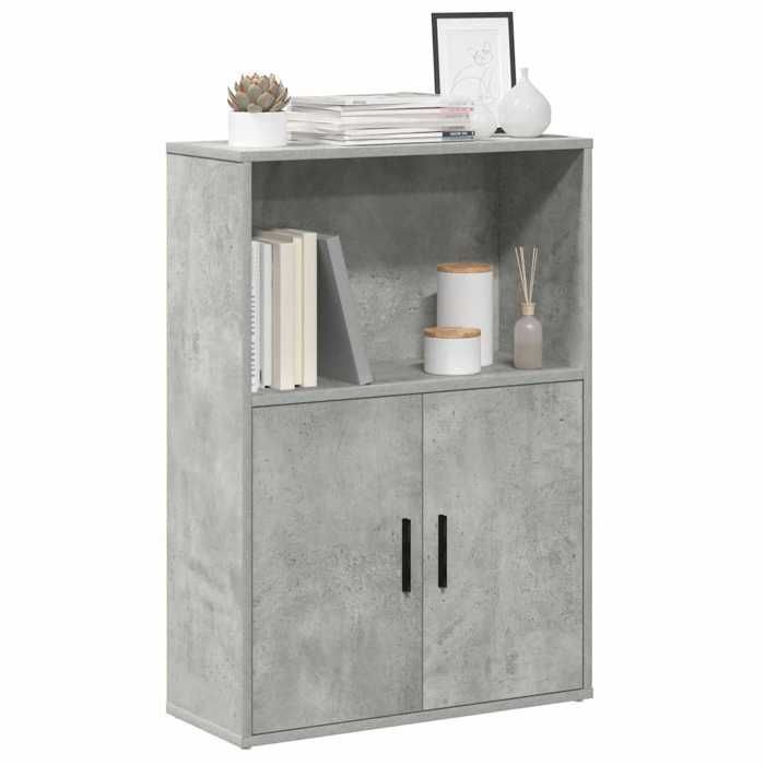 VidaXL Bookcase Concrete Grey 60x24x85 Cm Engineered Wood, Bookshelf, Storage Rack, Book Holder, 860412