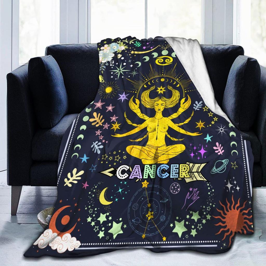 Cartoon Constellation Flannel Blanket Light Blanket Sofa Bedroom Bed Decorative Blanket