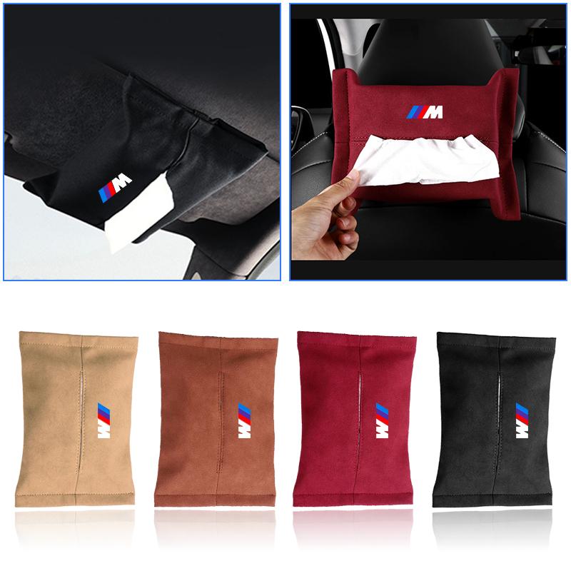 1PCS Holder Sun Visor Seat Back M LOGO Car Tissue Box For BMW X7 X3 X4 X5 X6 3 4 5 6 7 Series Z4 M M3 M5 M6 E38 E39 E46 E53 E60 E61 E64