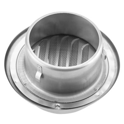 Stainless Steel Wall and Ceiling Ventilation for Home, Round Ventilation Duct Cover, 1 Interior Outlet with Wind and Rain
