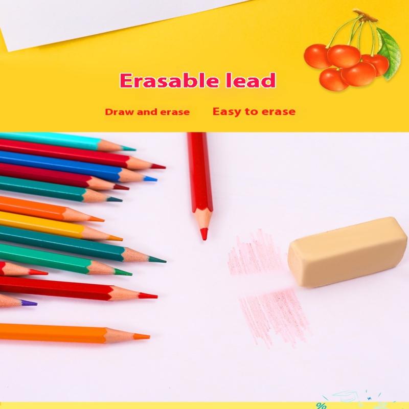 Water-Soluble Colored Lead, Erasable Colored Pencil, Art Student Professional Oil Pencil, Brush Set, Painting Stationery