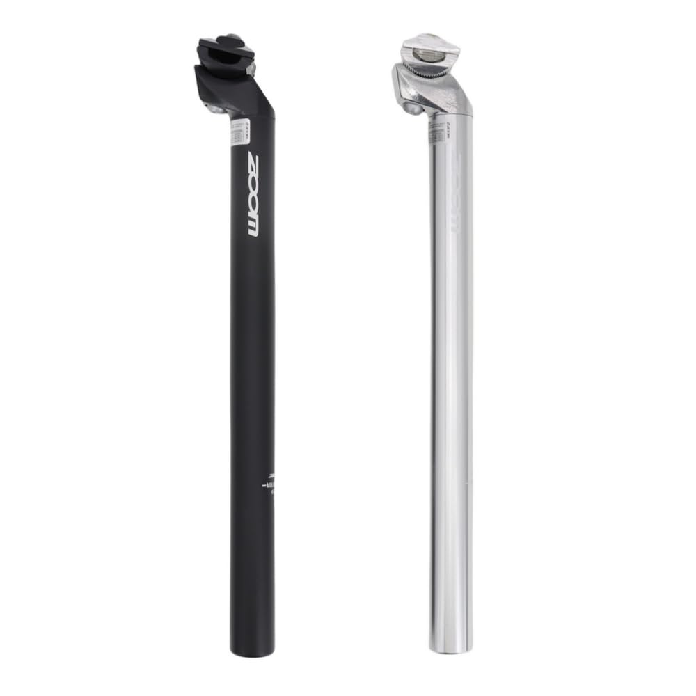 DJC MTB Bike Seatpost, 25.4mm, 26.8mm, 27.2mm, Black/Silver, 350mm Length (Black 26.8mm)