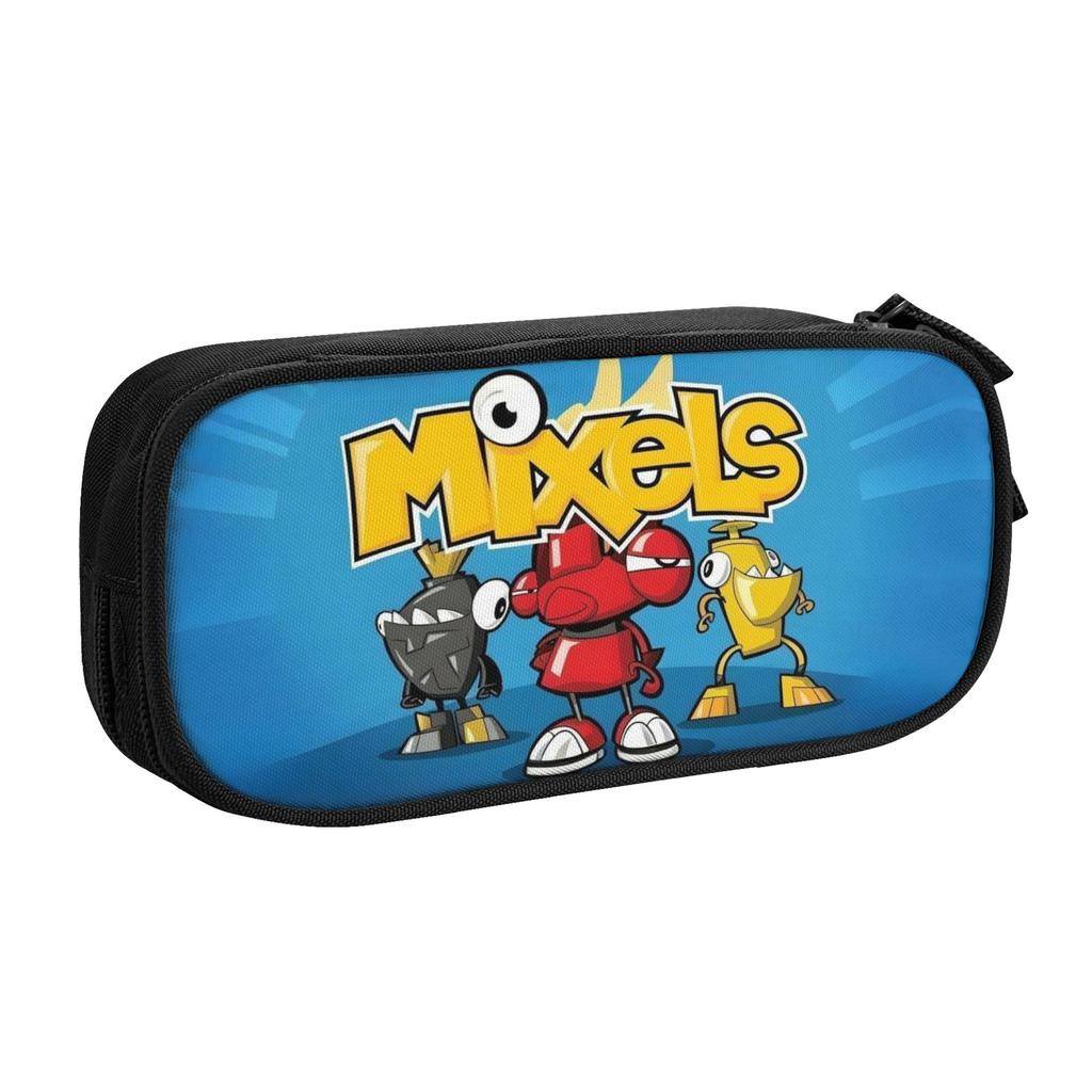 Game Mixelss Cartoon Pencil Cases for Boy Girl Large Storage American Animated Television Pen Bag Box School Supplies