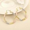 Huitan Attractive Hoop Earrings for Women Delicate Charming Bright Finger Accessories Graceful Noble Chic Ear Jewelry for Party