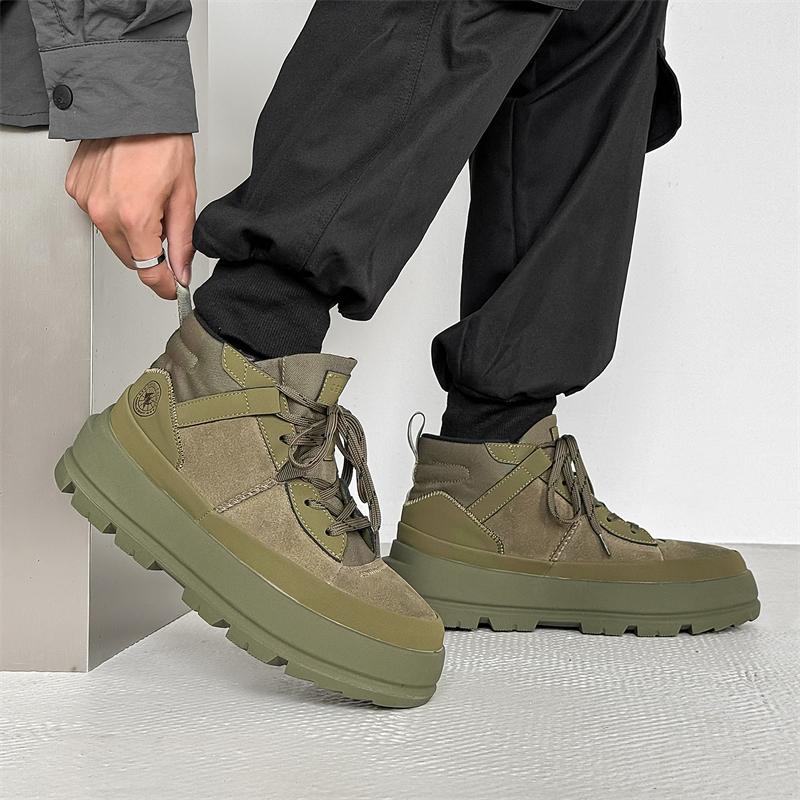 Fashion Casual Men's Shoes Fashion Designer Style Daily Trend Party Outdoor Street Office Youth High-quality Black Thick Soled Shoes