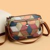 Vintage Contrast Color Bag Middle-Aged and Elderly Mother's Bag Mobile Phone Coin Purse Women's Crossbody Bag