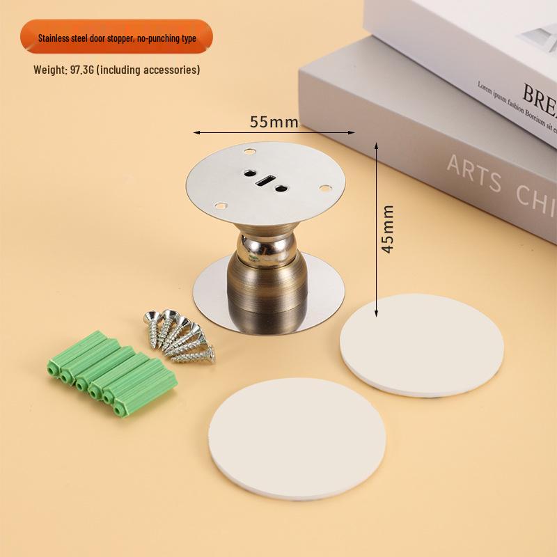 Magnetic Silicone Door Stopper: No-Drill, Anti-Collision Mini Stop for Wooden Bedroom Doors, Windproof Design.