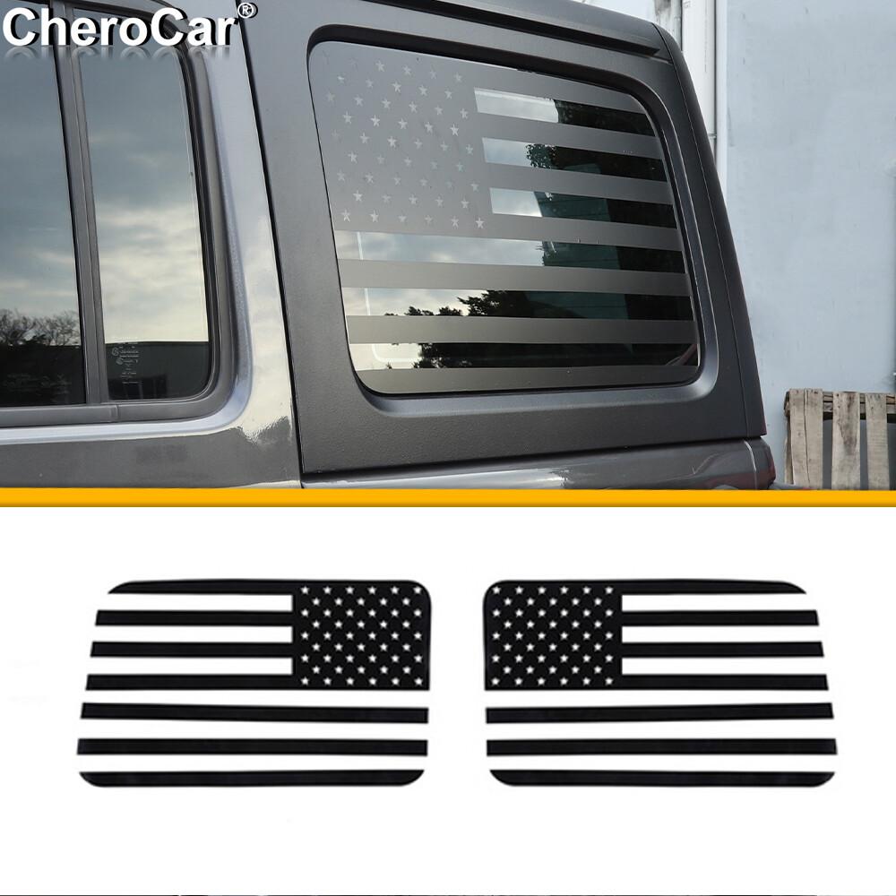 Rear Side Window US Flag Decal Decoration Sticker Trim For Jeep Wrangler JL 18+
