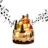 1 Pc Christmas Village Houses,Light Up Christmas Houses With Spinning Train & 8 Music,Resin House With Warm Light