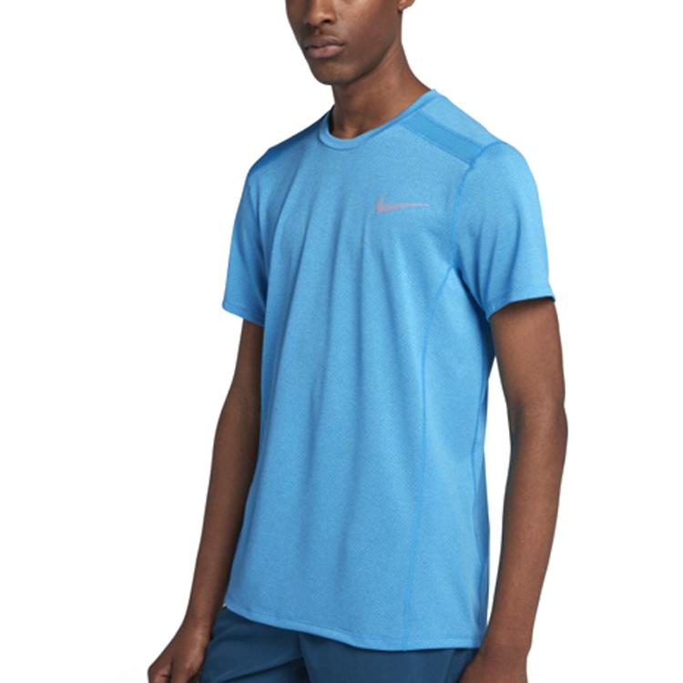 Nike Cool Mylar Breathable Quick-Dry Running Short-Sleeve T-Shirt Men Tops Blue 892995-482