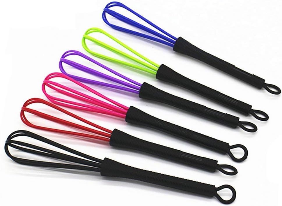 6 Mini Whisks for Hair Dye Color Mixing, 7 X 1.2 Inch Balloon, Salon, Barber, Hair Color, Dye, Cream, Whisk, Kitchen Mixer Tool for Blending and