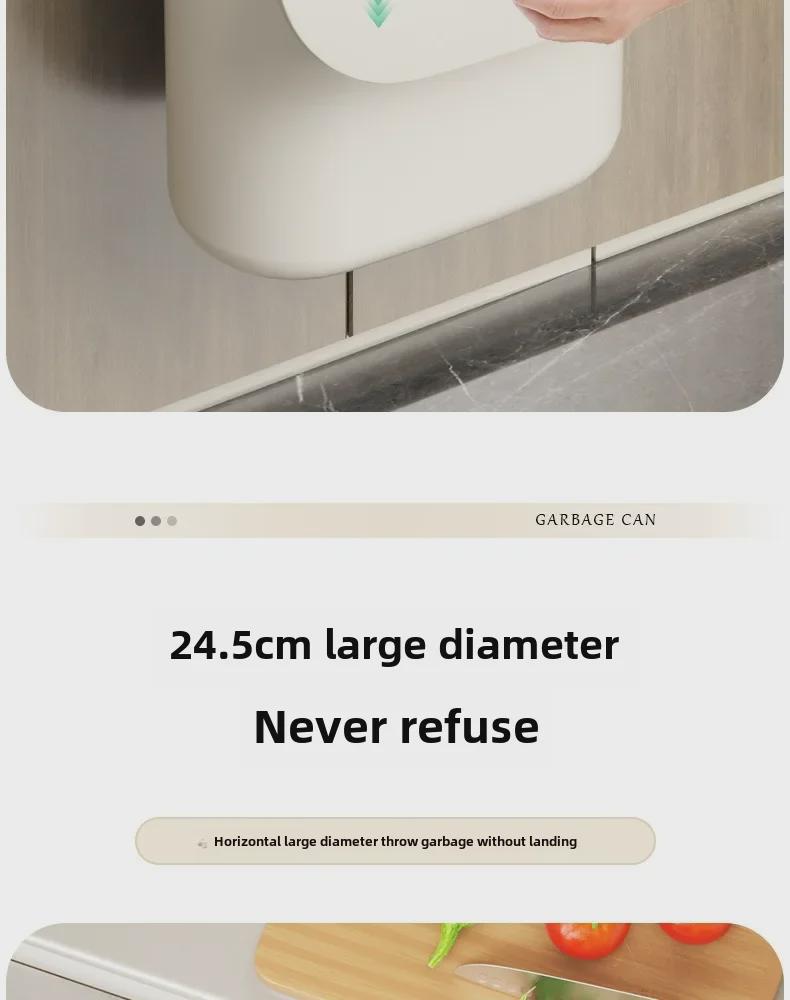 Wall-Mounted Kitchen & Bathroom Trash Can with Lid - Slim Design for Tight Spaces