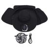 Solar Fan Sun Hat USB Rechargeable Adjustable UPF50 Waterproof Wide Brim Fishing Hat with Neck Flap for Beach Garden Outdoor Sports Black