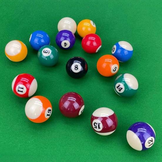 16 Pcs Mini Billiard Balls Set 32MM/38MM Resin Children Pool Balls Set Pool Table Accessories for Game Rooms Bars