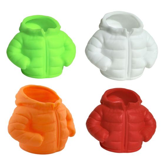 Cartoon Puffer Jacket Pen Holder, Cute Desk Organizer, Novelty Pencil Container for Markers Stationery And Desktop Accessories
