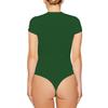 2025 Women's Slim-Fit Casual Round Neck Bodysuit - Solid Color Short Sleeve T-shirt