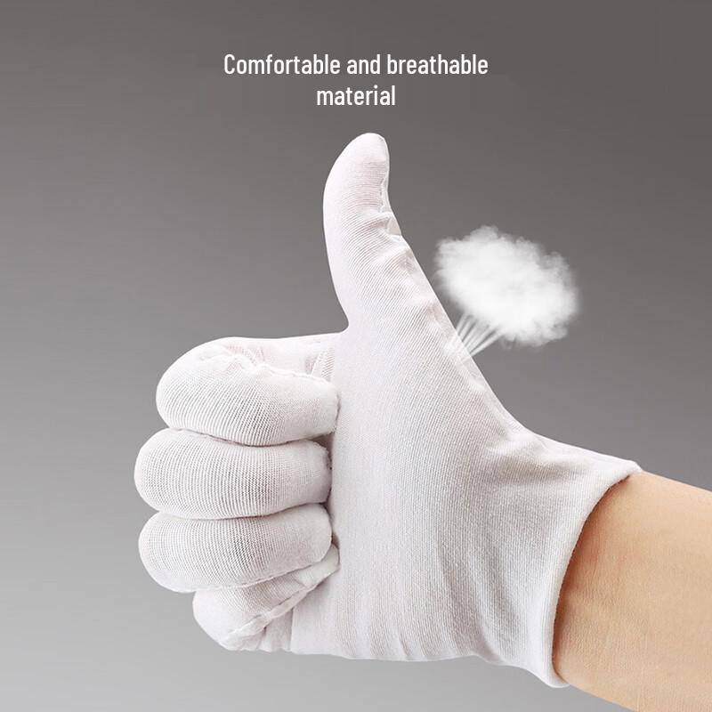 White Polyester Cotton Ceremonial Gloves