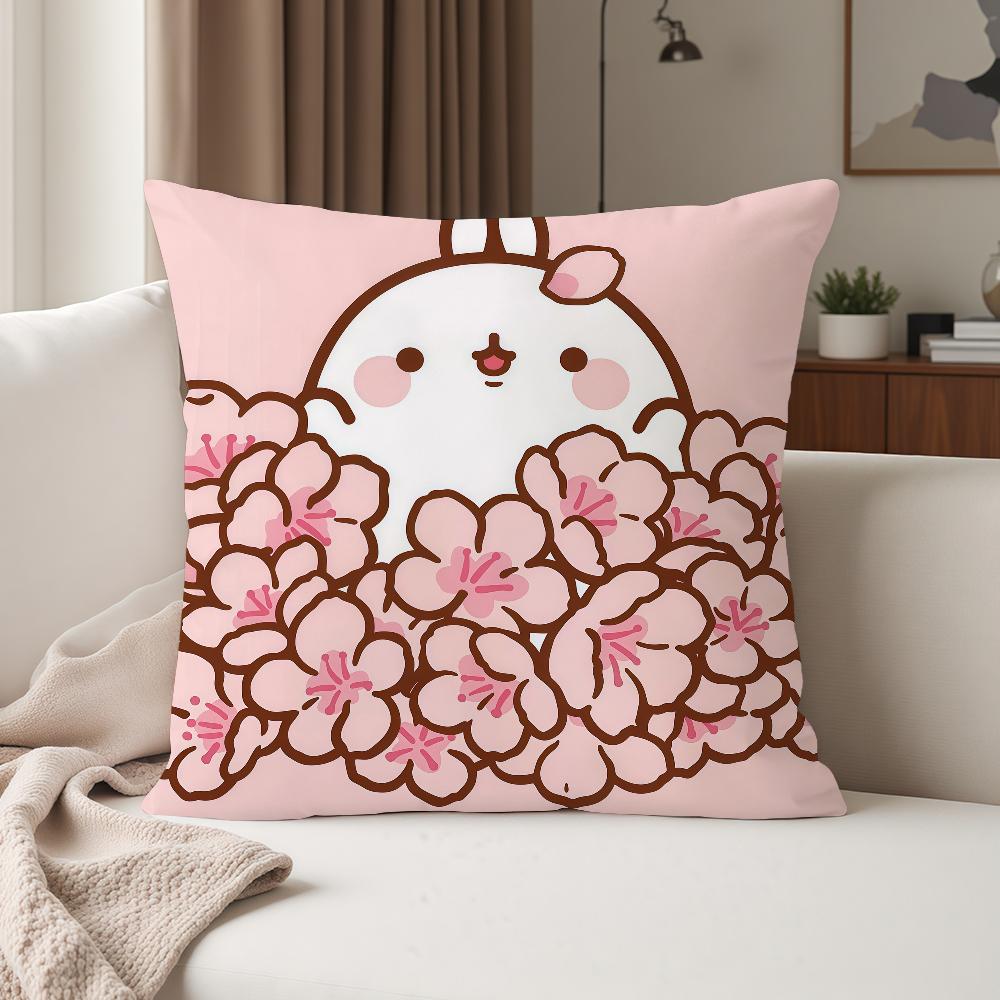 Cartoon Cute Mmolangs Pillow Case Suitable For Bedrooms Living Rooms Cars Home Decoration
