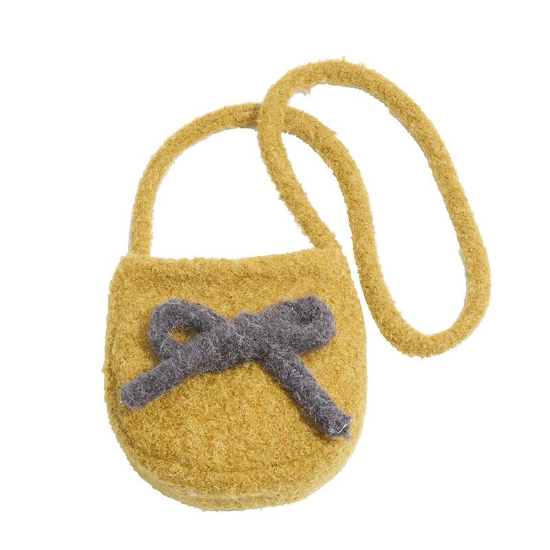 Plush Bow Shoulder Messenger Bag New Versatile Casual Fashion Shoulder Bag