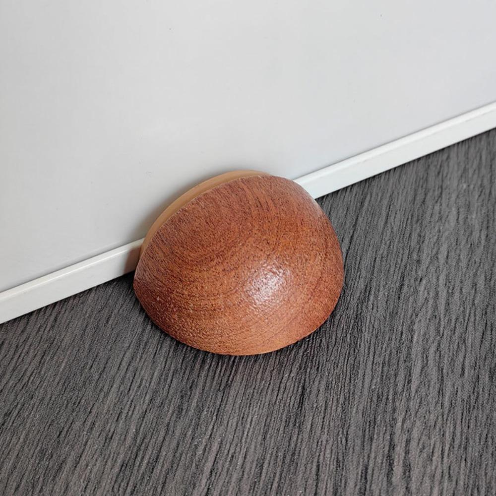 Solid Wooden Door Stopper Punch-free Doorstop New Door Blocking Device