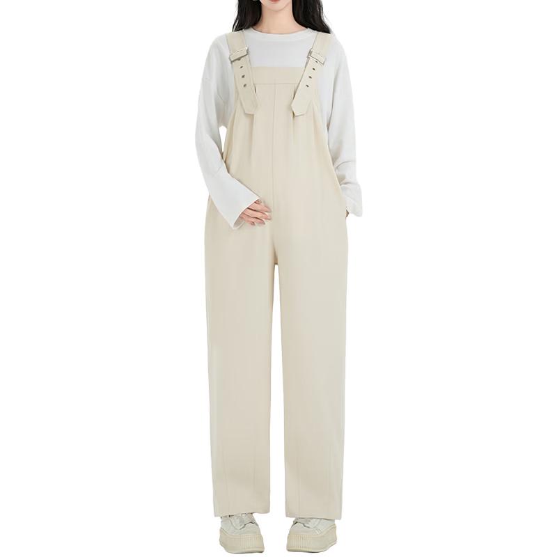 JOYNCLEON Maternity Denim Overalls L
