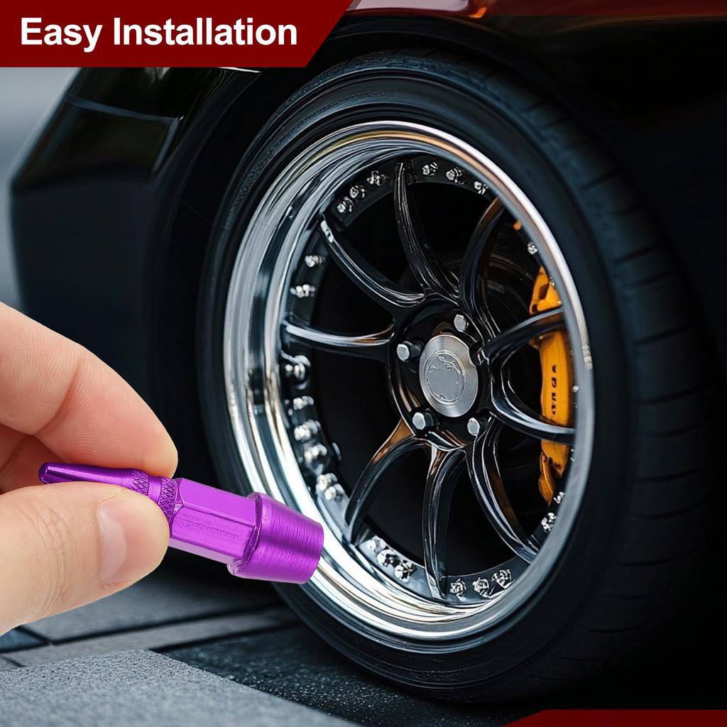 PATIKIL 4pcs 45MM 4pcs Spike Shape Tire Valve Stem Caps Aluminum Alloy Wheel Valve