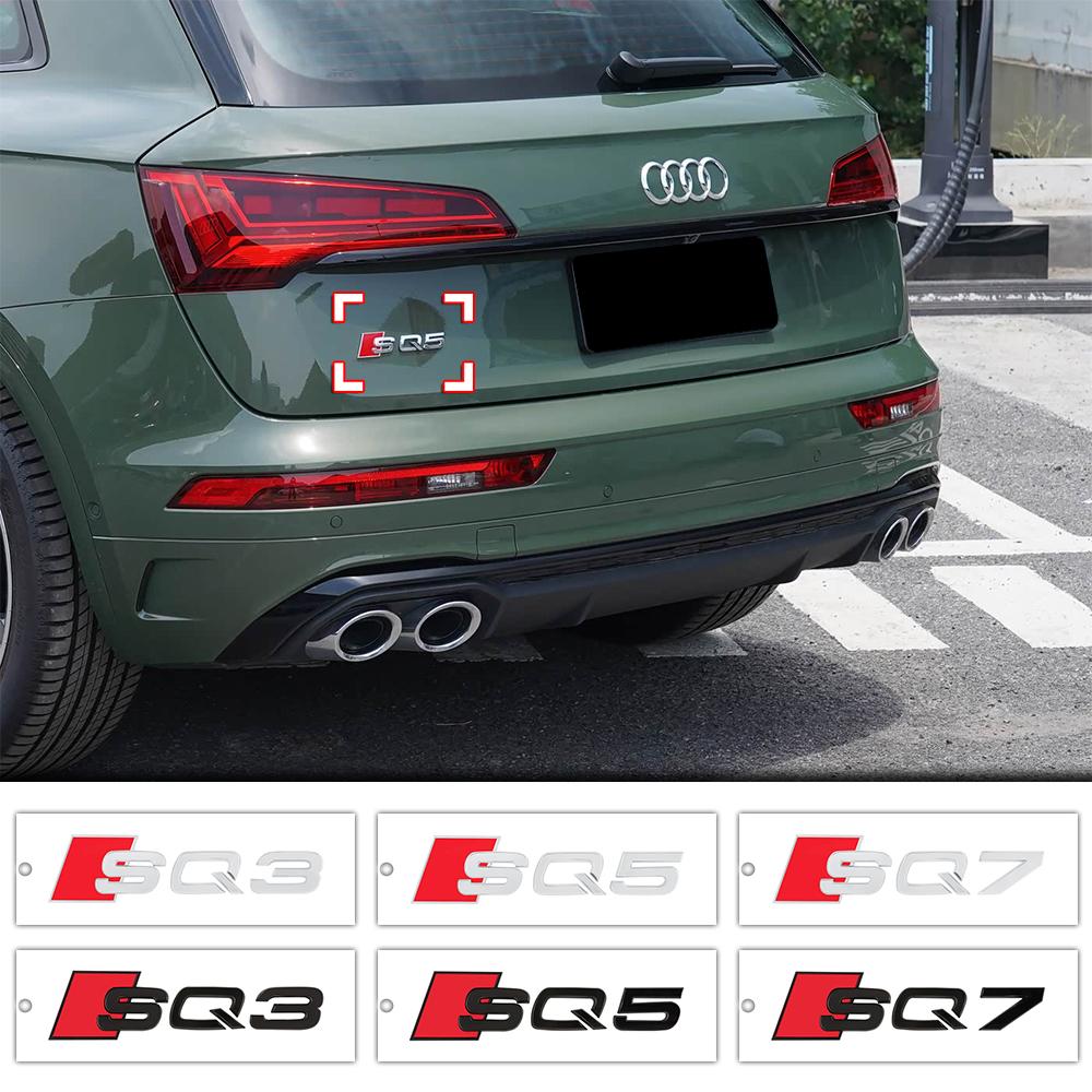 2026 3D ABS Gloss Black Chrome Rear Decklid Lettering Insignia For AQ2 SQ8 SQ7 SQ5 SQ3 R8 RS Performance Replacement Tuning Accessor