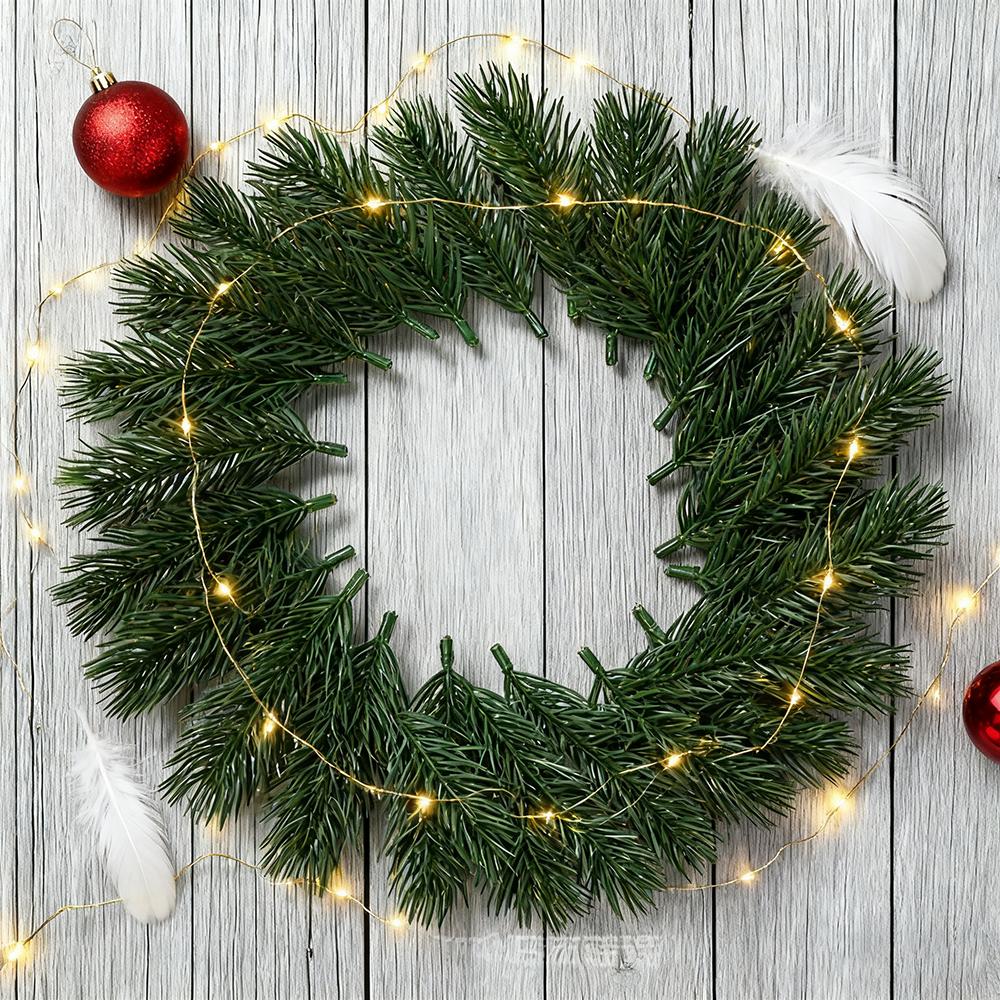 50Pcs Artificial Pine Needles Fake Plant for Christmas Decorations Home Decor New Year 2026 DIY Craft Garlands Gift Accessories