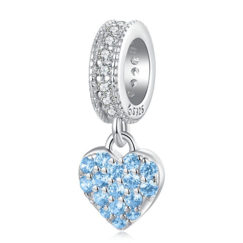 WOSTU Real 925 Silver Heart Beads Flower Retro Pattern Charms Pendant Fit Original DIY Bracelet Necklace Silver Jewelry