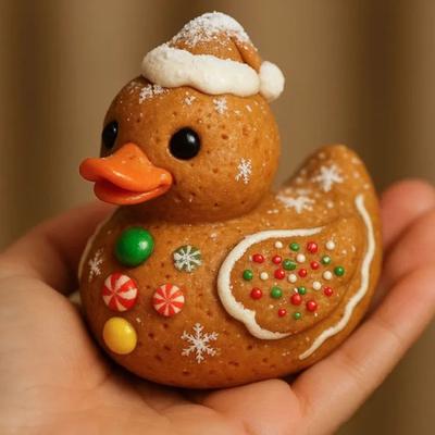 Yousheng 1/3Pcs Duck Ornament Handmade Texture Festive Christmas Decoration with Gift Bowknot Crutch Decor Xmas Duck Statue
