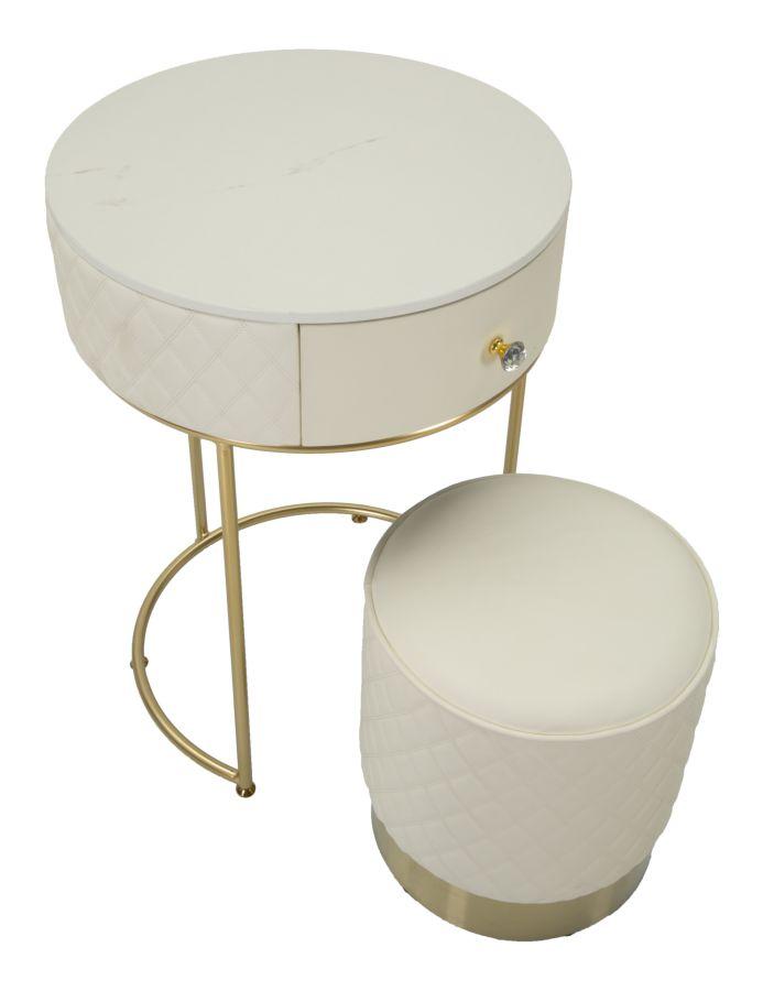 Hoher Nachttisch mit Hocker Sharon Cm Ø 52X70 - Ø 36X39
