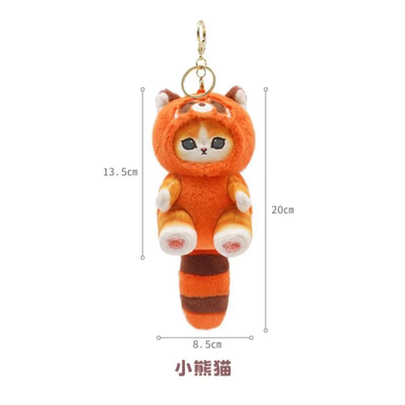 Kawaii Mofusand Keychain Pendant Cartoon Shark Cat Cross-Dressing Doll Backpack Decoration Trendy Plushs Toys Festival Gift