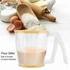 Fine Sugar Powder Flour Sieve Filter With Lid Kitchen Baking Pastry Cup Flour Sifter Strainer Plastic Kitchen Tools