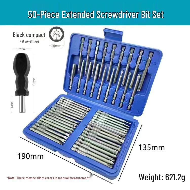 Electric Screwdriver Set: Phillips, Hex, and Triangle Bits