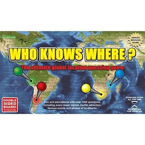 Jeu De Société - Who Knows Where - Localisation Mondiale - 1000 Questions - Pour Adultes - Noir