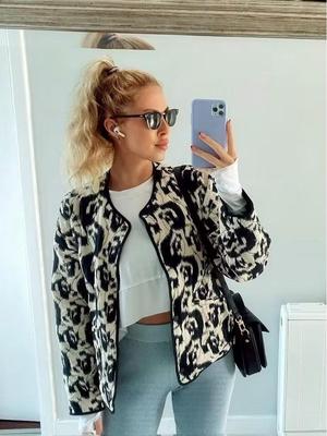 2024 Autumn/Winter Plus Size European & American Style Women's Quilted Cotton Coat with Ins Print