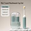 Mini Travel Toothbrush & Mouthwash Set with Folding Holder
