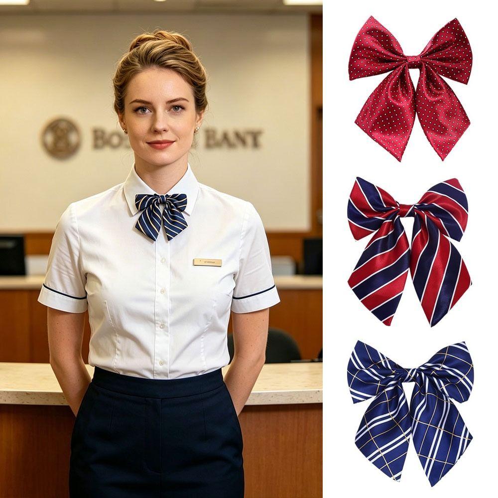 Korean Style Women Necktie Stripe Ladies Neck Wear Fashion Cravat Bank Teller