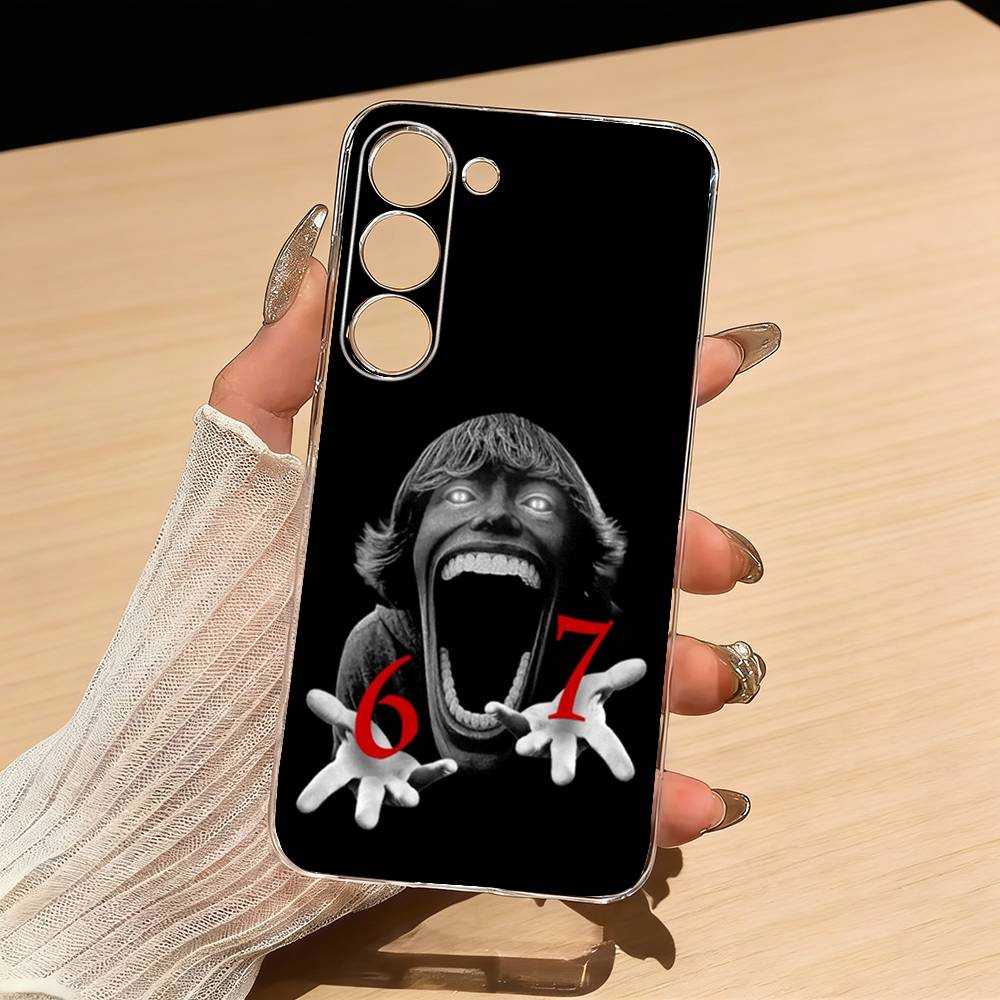 67 Six Seven Phone Case For Samsung S25,S24,S21,S22,S23,S30,Ultra,S20,Plus,Fe,Lite Transparent Cover