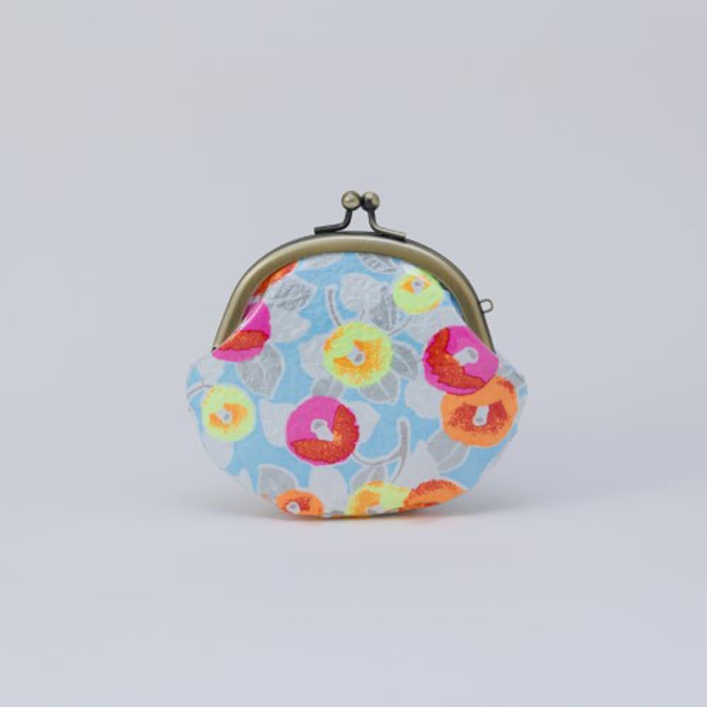 Shogado Paper Clasp 58111 Yuzen-dyed Pouch, Small, Neon1,