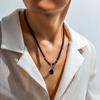 Glass beaded necklace versatile niche high-end sense simple personality collarbone chain accessories