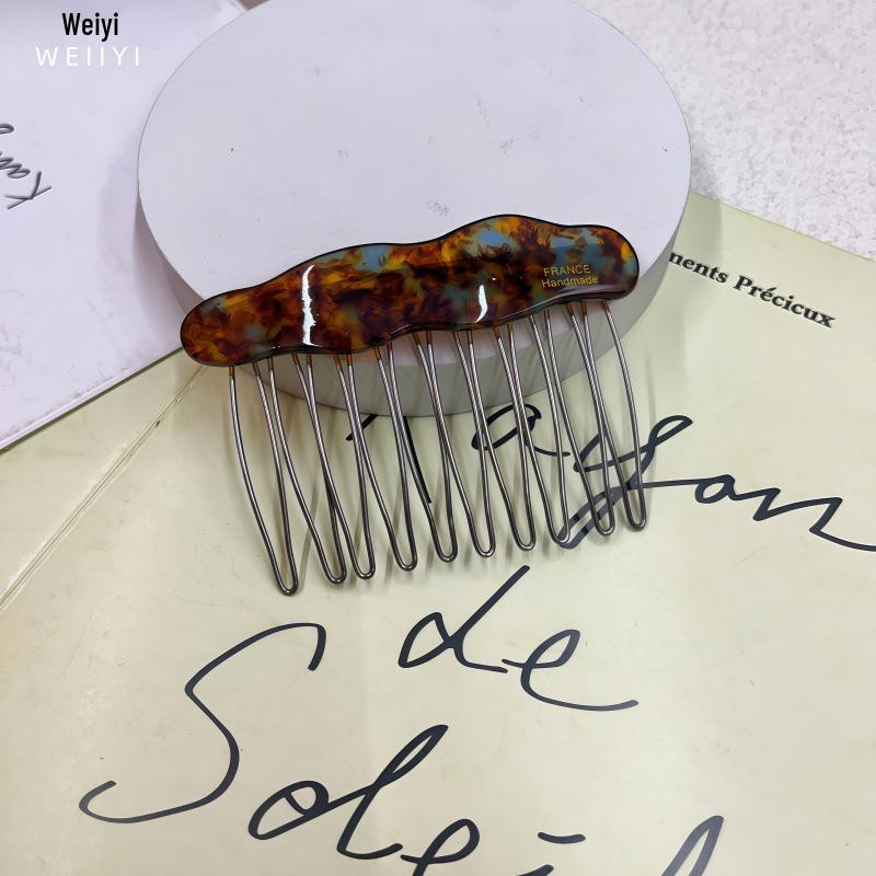 Wei Yi Stylish Acetate Hairpin Comb for Bangs - High-End Textured Design