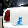 1 Piece Car Window Decoration Charming Blue Cat Motorcycle Stickers Waterproof For Scooter Fuel Tank Front Fairing Vinyl Decals