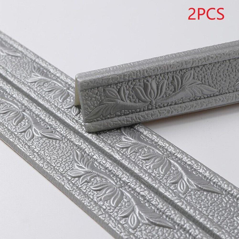 3D Tiles Sticker Self-Adhesive Decoration Skirting Sticker Cut To Length